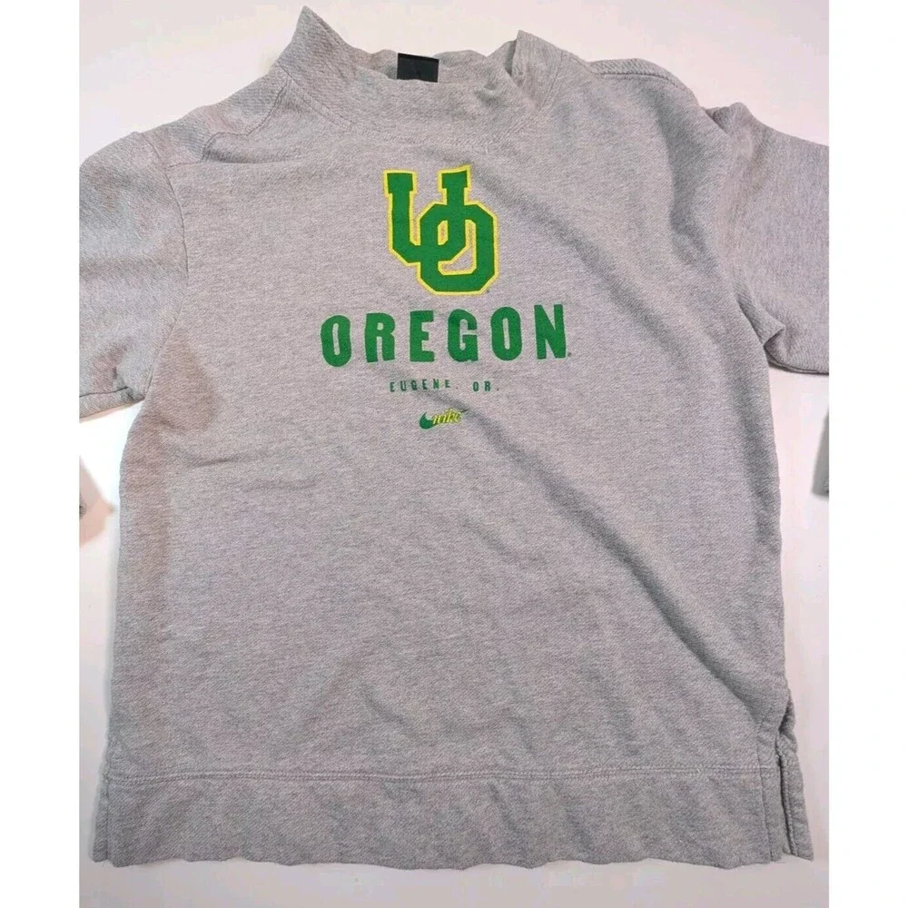 Nike Oregon Ducks Women Sweatshirt Small Mock Neck Gray Activewear Mew No Tags